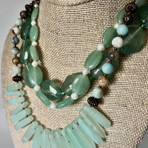 Sea Glass, Jade & Natural Stone Necklace Bundle - Picture 3 of 7